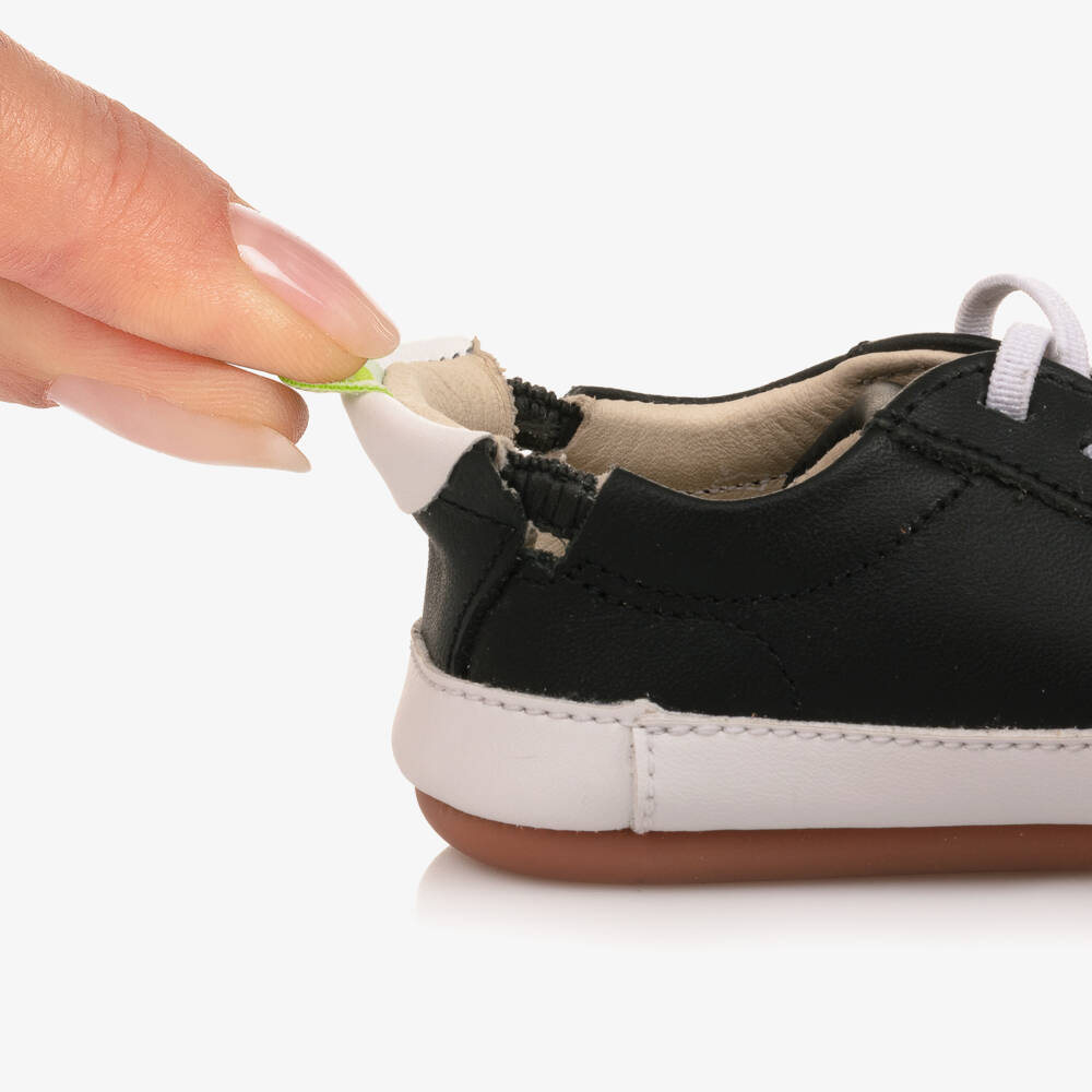 Tip Toey Joey-حذاء رياضي جلد لمرحلة بدء المشي لون أسود | Childrensalon