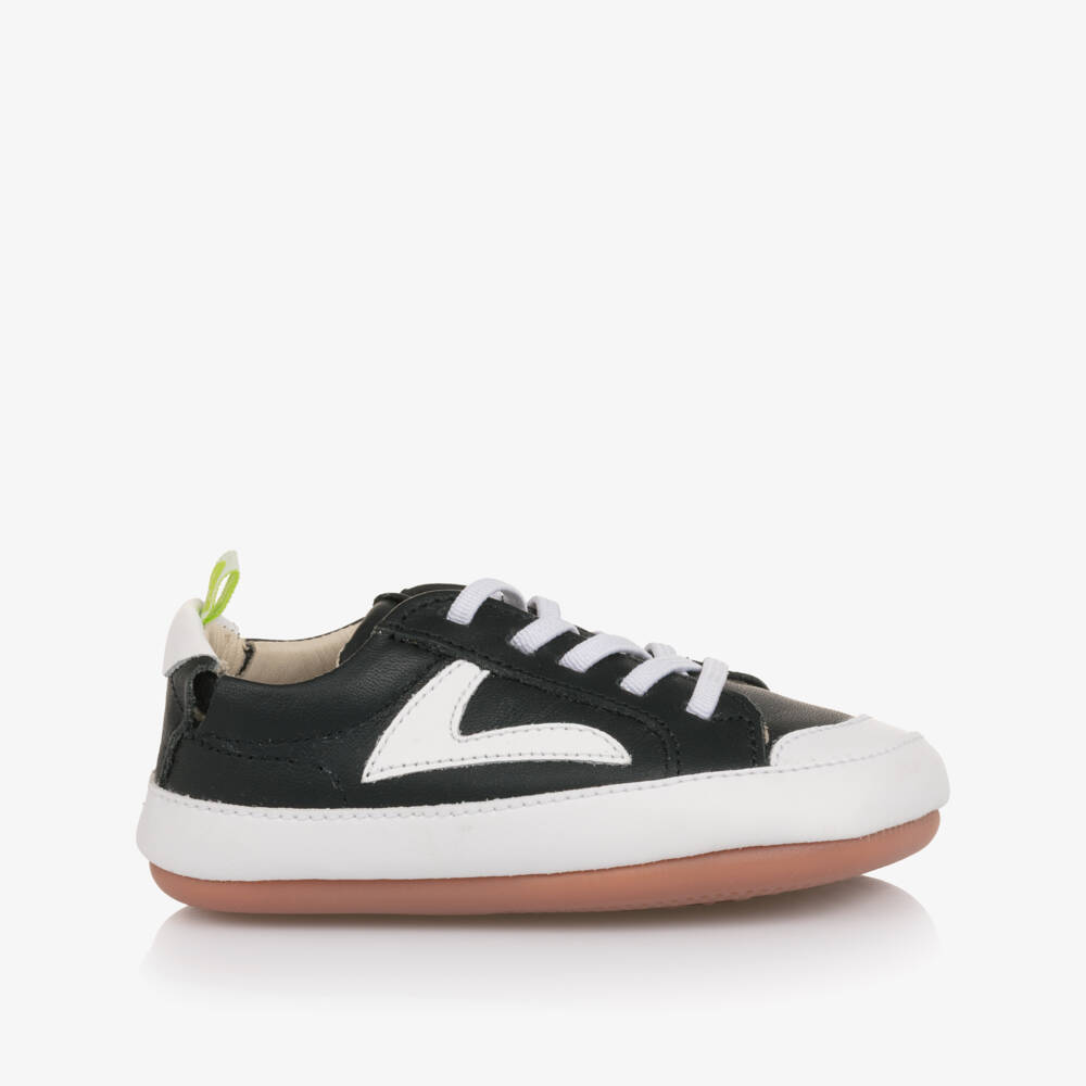 Tip Toey Joey-حذاء رياضي جلد لمرحلة بدء المشي لون أسود | Childrensalon