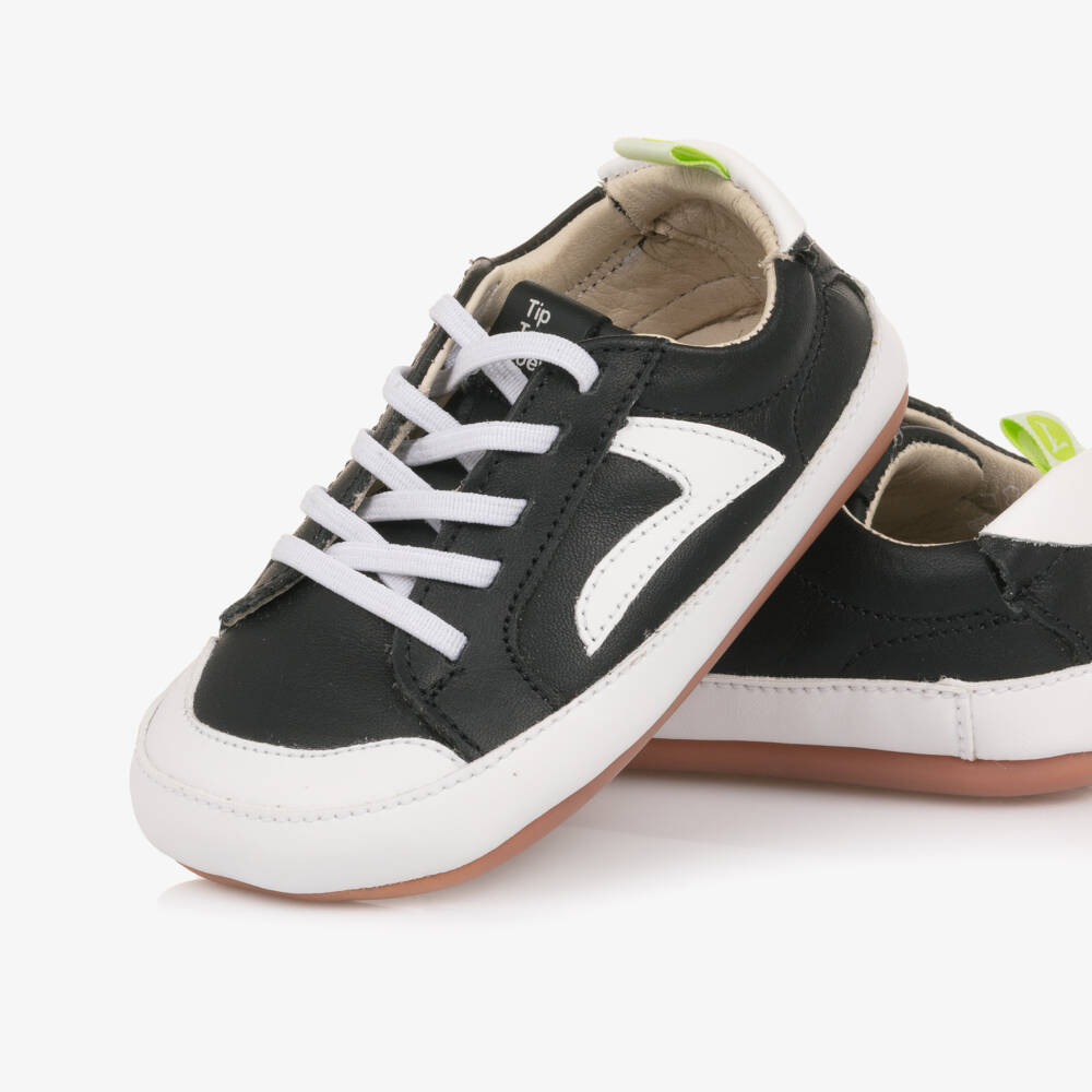 Tip Toey Joey-حذاء رياضي جلد لمرحلة بدء المشي لون أسود | Childrensalon