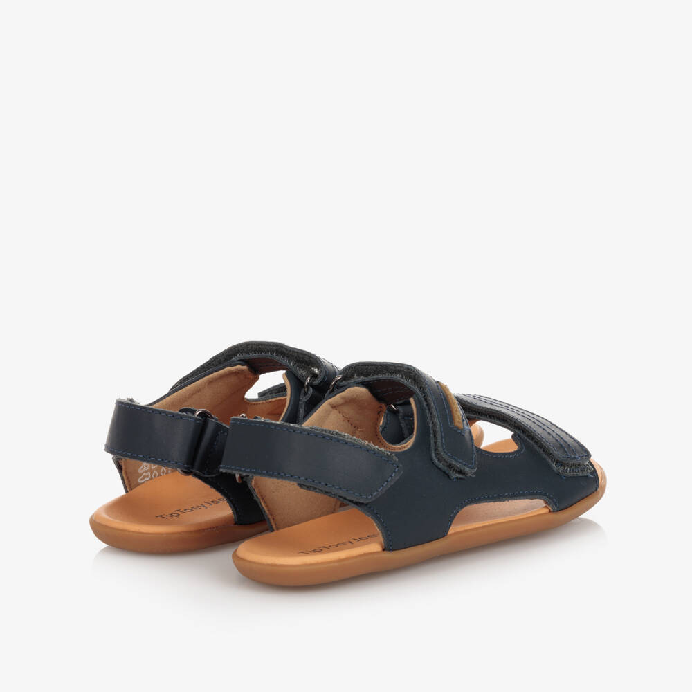 Tip Toey Joey-صندل جلد لون كحلي للأولاد | Childrensalon