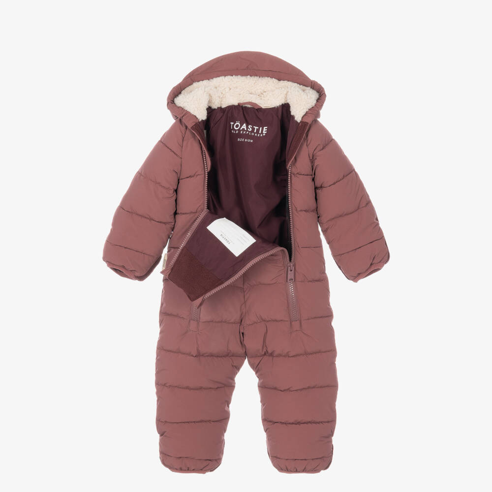 Töastie-Baby Girls Berry Pink Cloud Snowsuit | Childrensalon