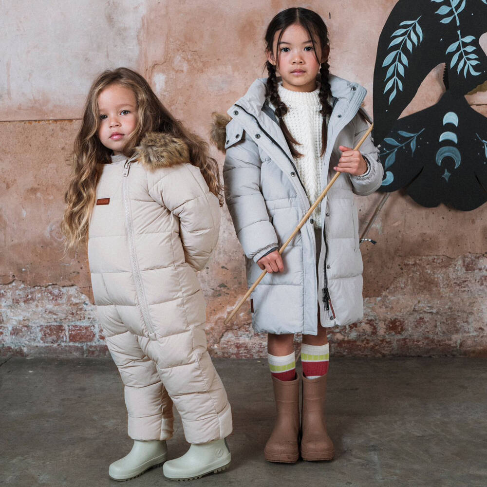 Töastie-Beige Padded Snowsuit | Childrensalon