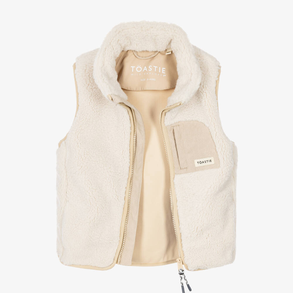 Töastie-Beige Sherpa Modular Gilet | Childrensalon