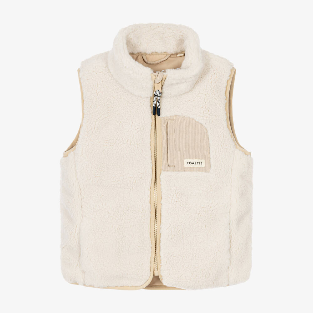Töastie-Beige Sherpa Modular Gilet  | Childrensalon