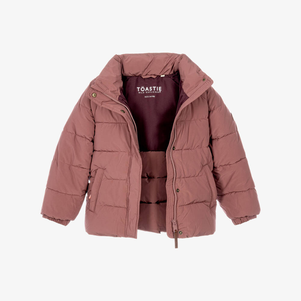 Töastie-Girls Berry Pink Lunar Puffer Jacket | Childrensalon