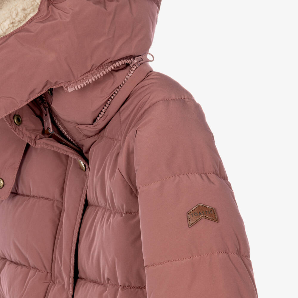 Töastie-Girls Berry Pink Lunar Puffer Jacket | Childrensalon
