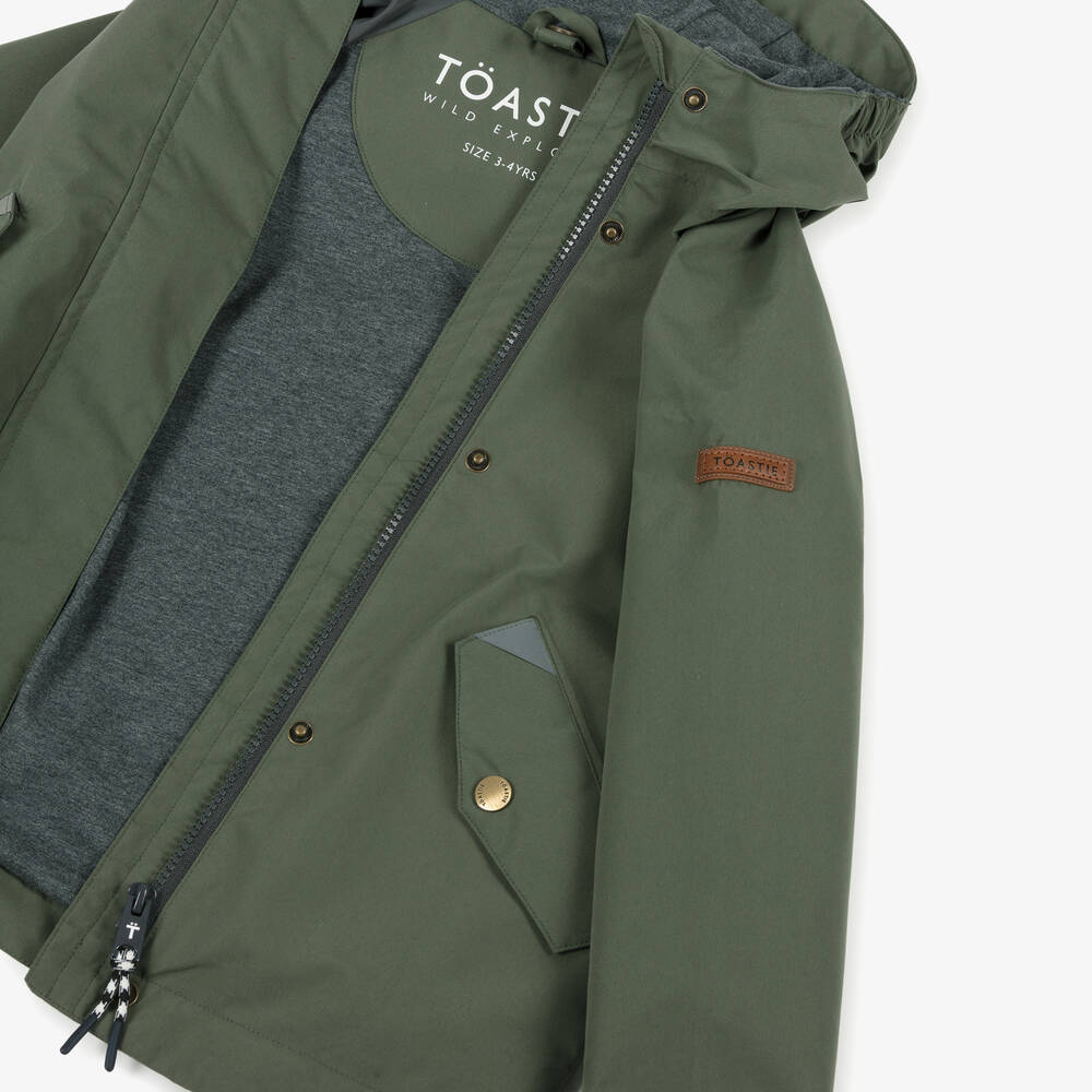 Töastie-Green Waterproof Rain Jacket | Childrensalon