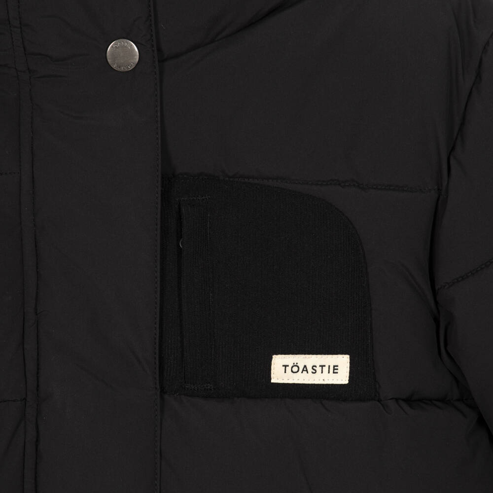 Töastie-Matt Black Funnel Neck Puffer Jacket | Childrensalon
