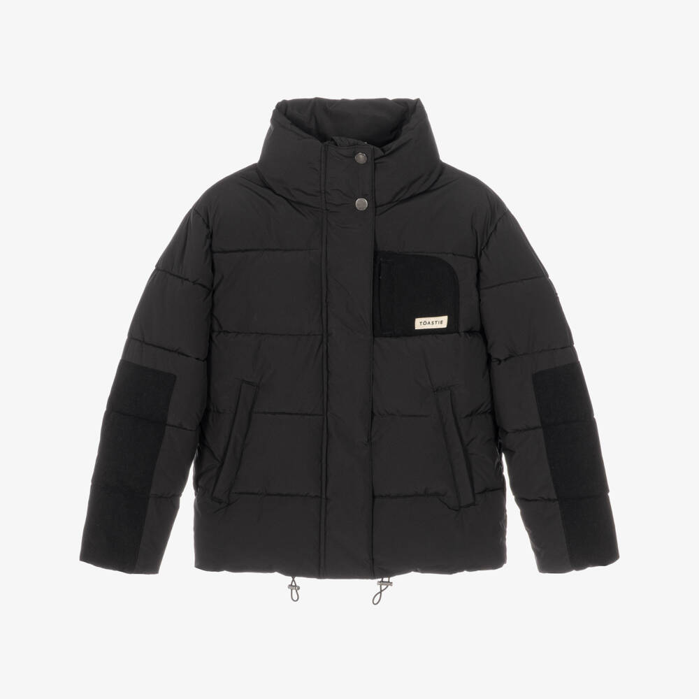 Töastie-Matt Black Funnel Neck Puffer Jacket  | Childrensalon