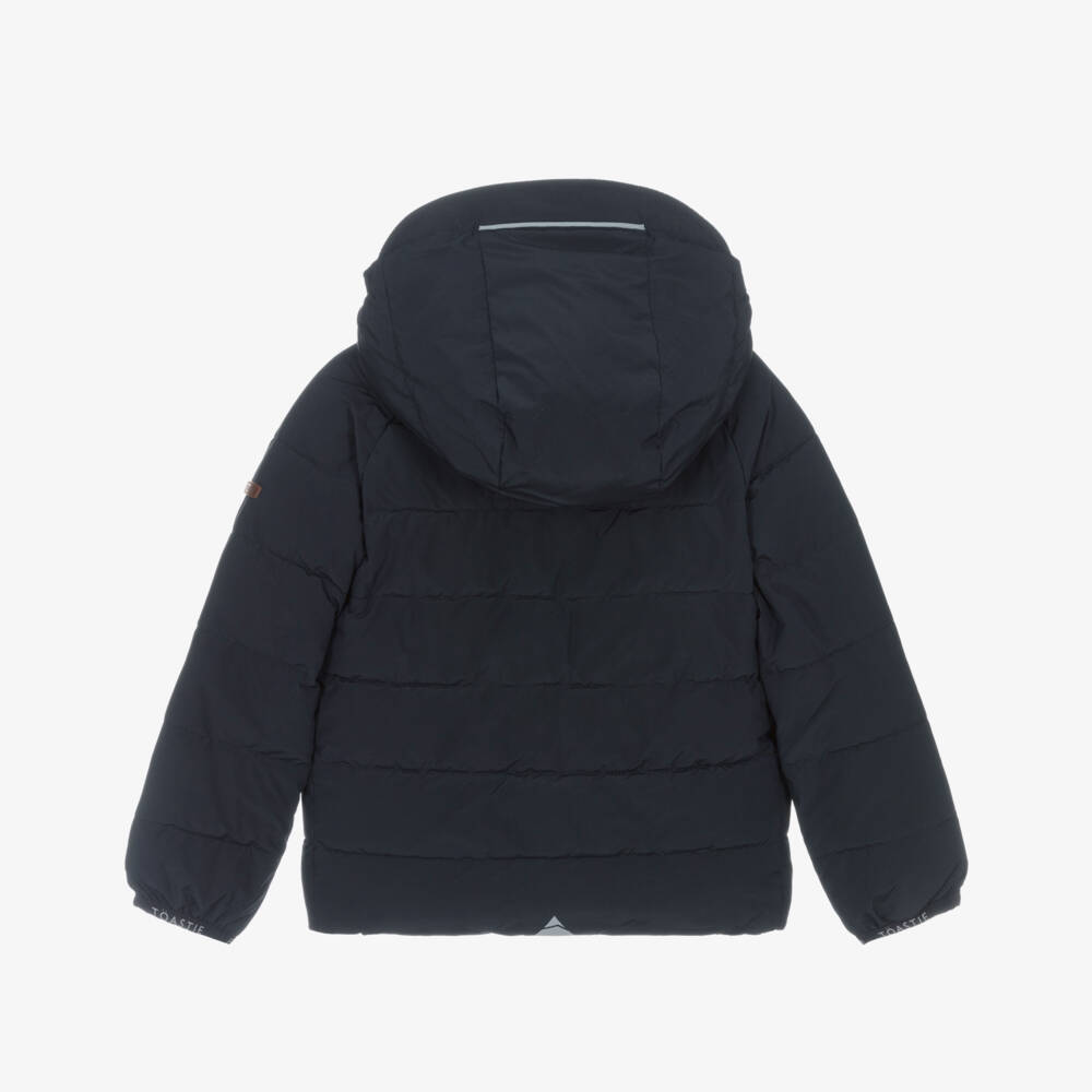 Töastie-Navy Blue & Khaki Green Reversible Puffer Jacket | Childrensalon