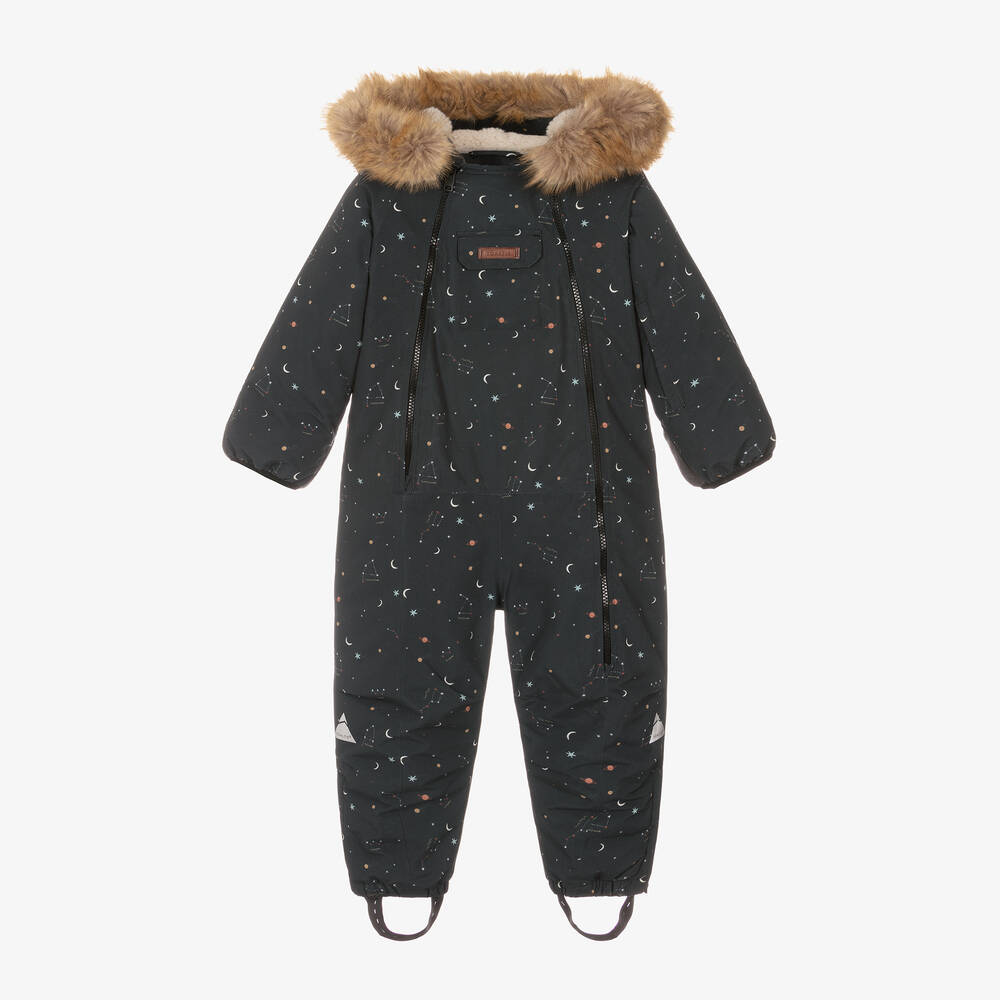 Töastie-Navy Blue Star Padded Snowsuit | Childrensalon
