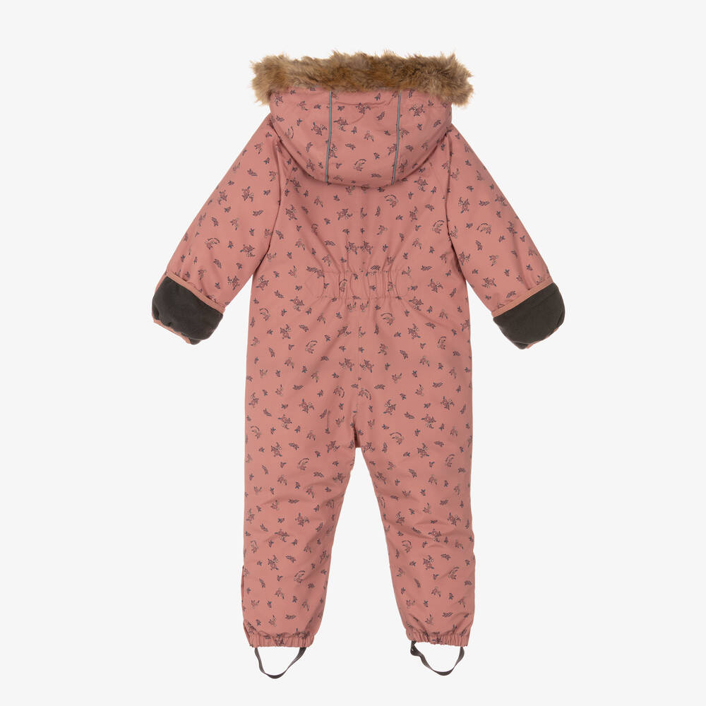 Töastie-أفرول شتوي بطبعة ورود مبطن لون زهري | Childrensalon