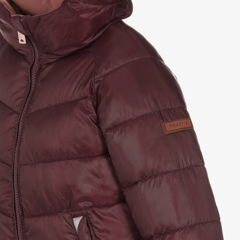 Töastie-Pink & Red Reversible Puffer Jacket | Childrensalon