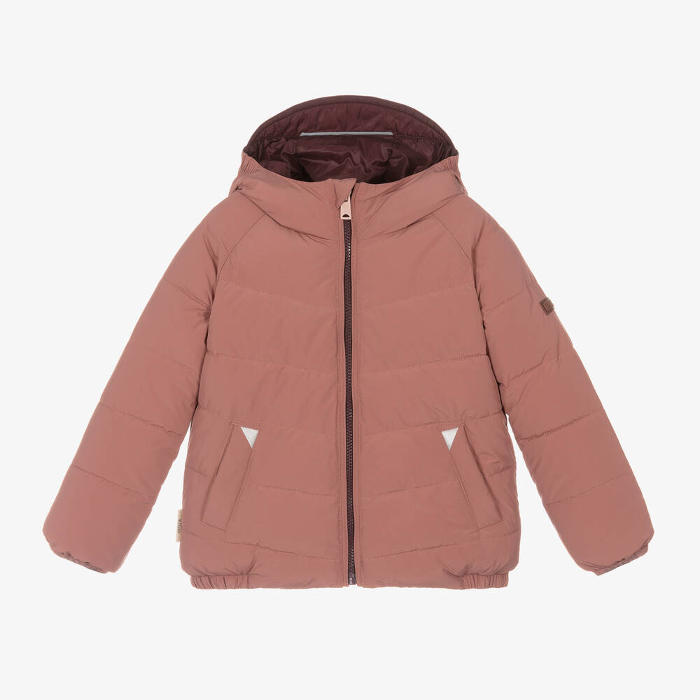 Töastie-Pink & Red Reversible Puffer Jacket | Childrensalon