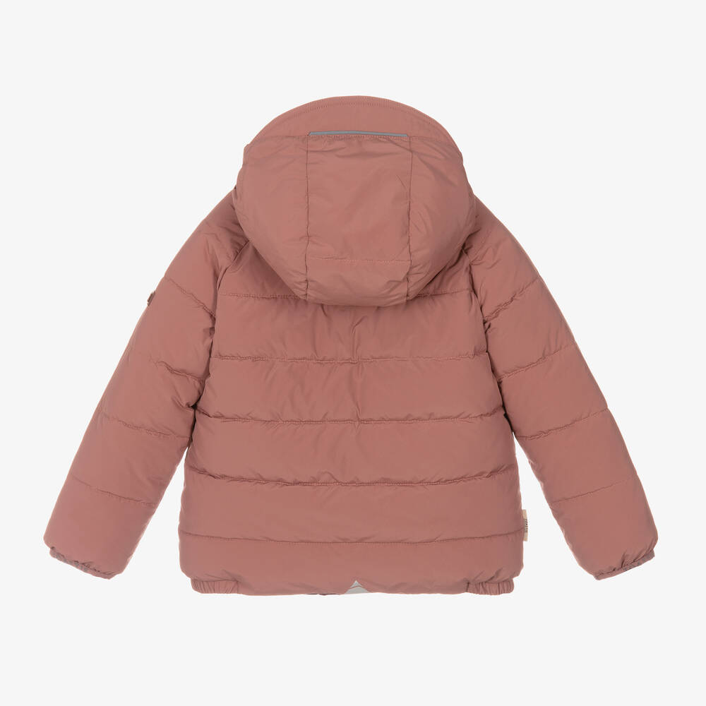 Töastie-Pink & Red Reversible Puffer Jacket | Childrensalon