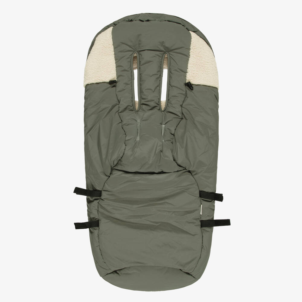 Töastie-Sage Green & Sherpa Baby Footmuff (94cm) | Childrensalon