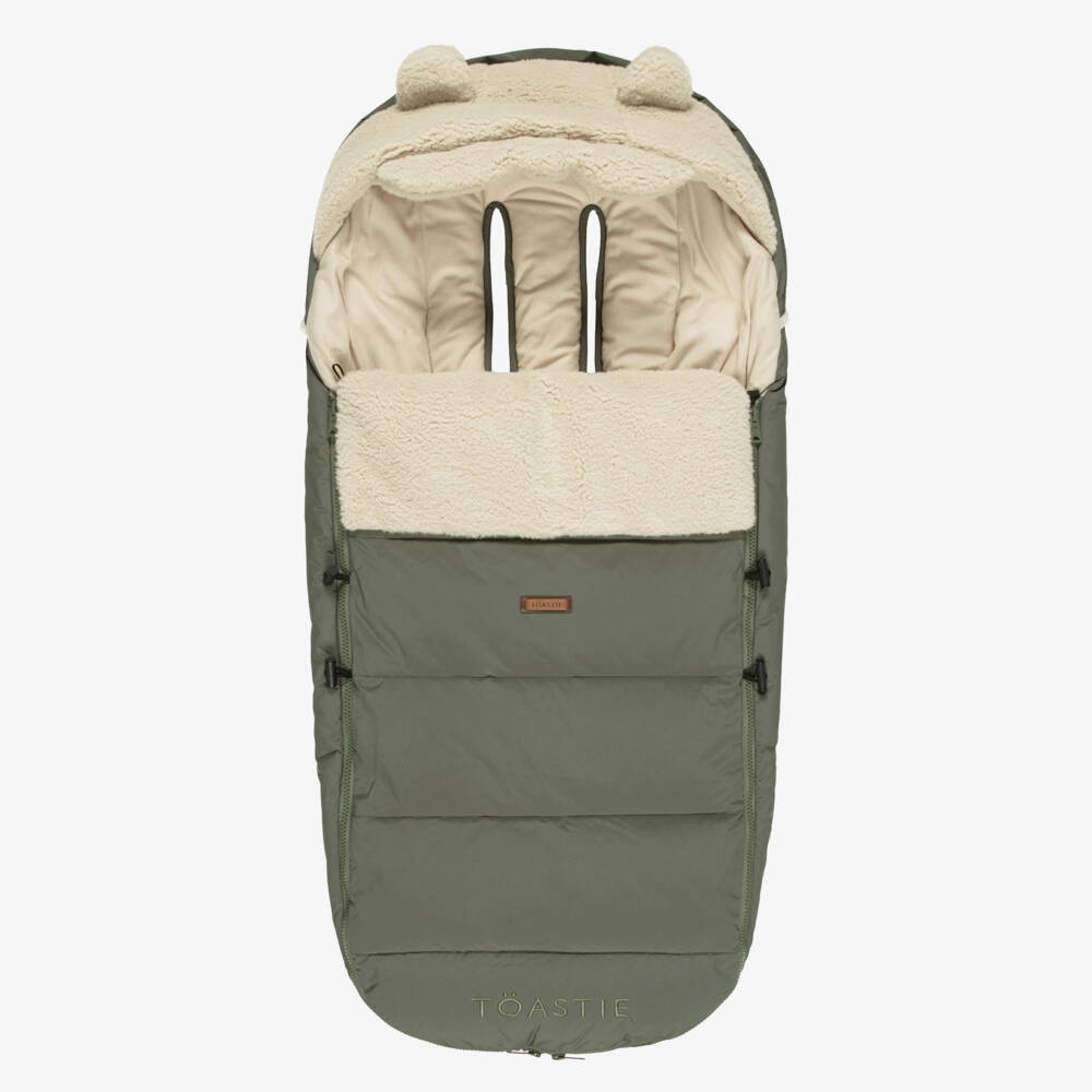 Töastie-Sage Green & Sherpa Baby Footmuff (94cm) | Childrensalon