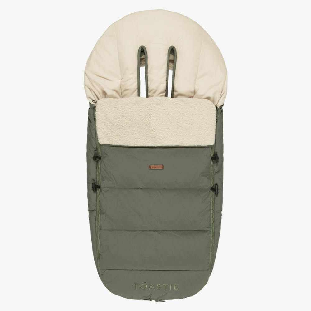 Töastie-Sage Green & Sherpa Baby Footmuff (94cm) | Childrensalon