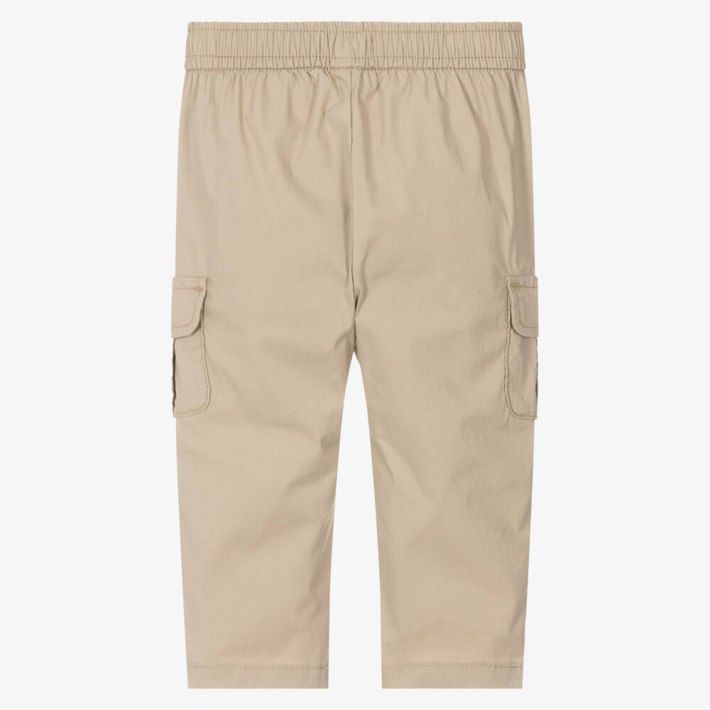 Tommy Hilfiger-Baby Boys Beige Cargo Trousers | Childrensalon