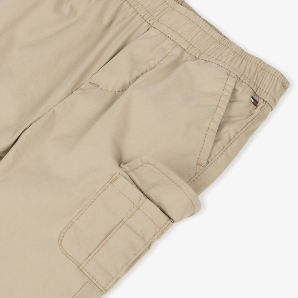 Tommy Hilfiger-Baby Boys Beige Cargo Trousers | Childrensalon