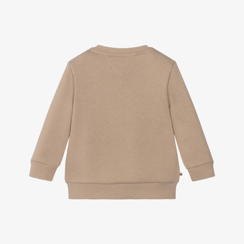 Tommy Hilfiger-سويتشيرت فارسيتي لون بيج للأولاد الرضع | Childrensalon
