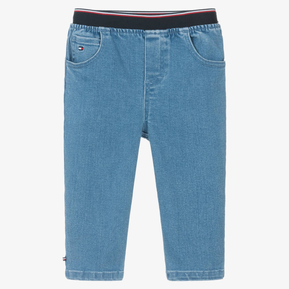 Tommy Hilfiger-Baby Boys Blue Denim Jeans with Elasticated Waist | Childrensalon