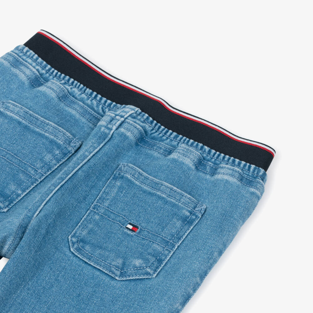 Tommy Hilfiger-Baby Boys Blue Denim Jeans with Elasticated Waist | Childrensalon