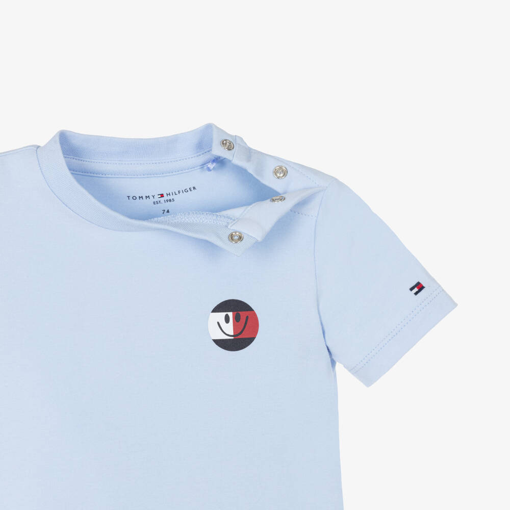 Tommy Hilfiger-Baby Boys Blue & White Striped Cotton T-Shirts (2 Pack) | Childrensalon