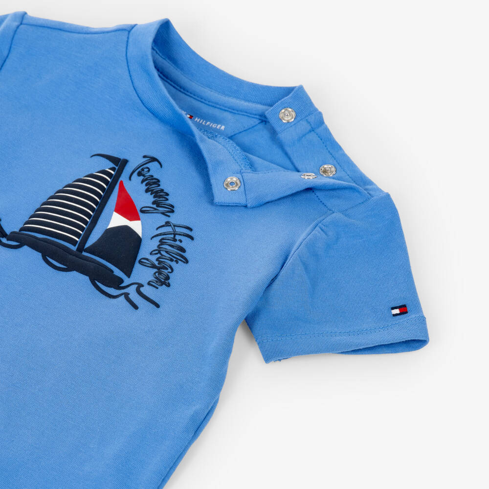 Tommy Hilfiger-Baby Boys Cobalt Blue Sailing Boat T-Shirt | Childrensalon