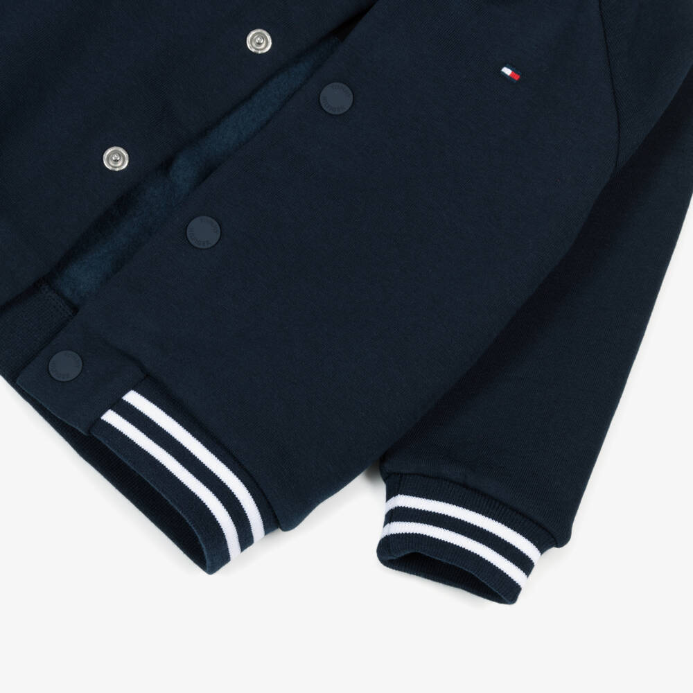 Tommy Hilfiger-Baby Boys Navy Blue Cotton Bomber Jacket | Childrensalon