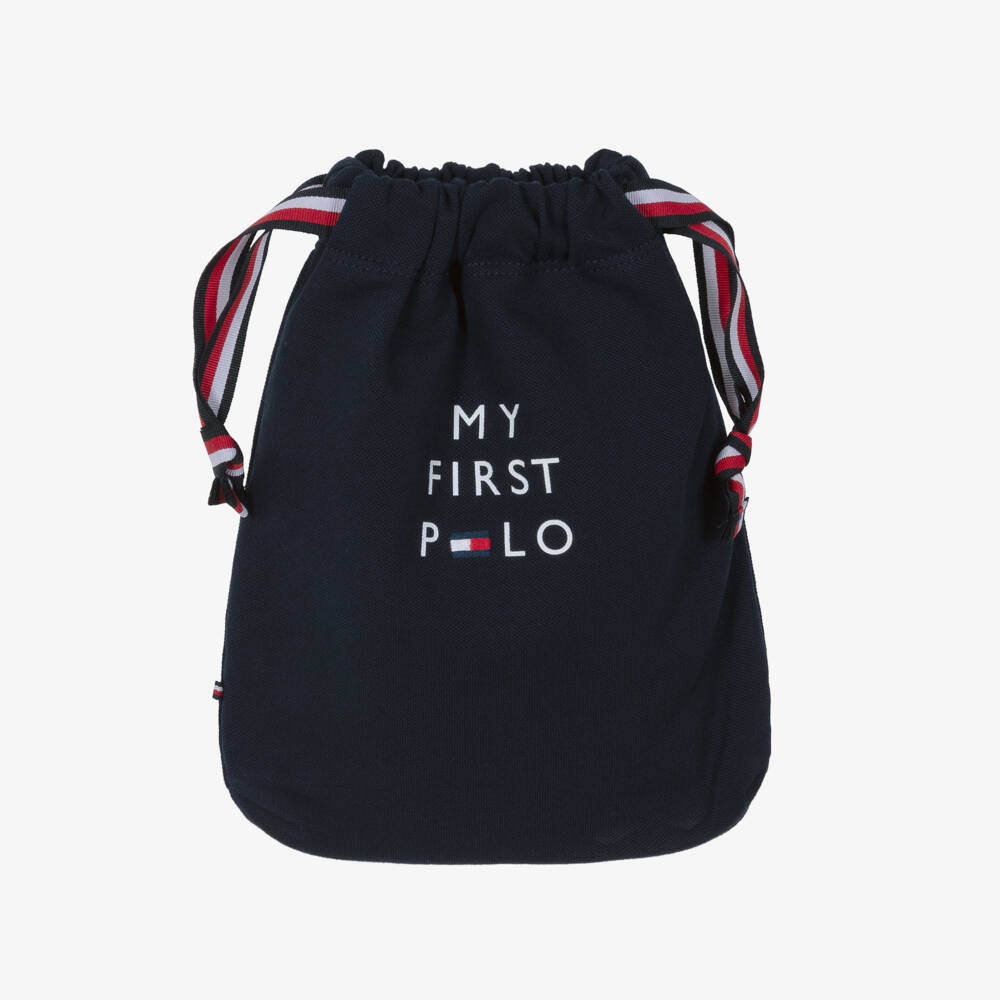 Tommy Hilfiger-Baby Boys Navy Blue Cotton Polo-Style Bodysuit | Childrensalon