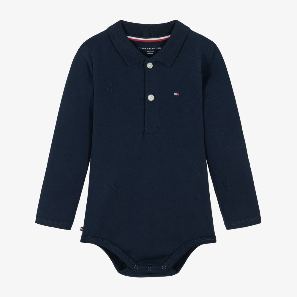 Tommy Hilfiger-Baby Boys Navy Blue Polo-Style Bodysuit Gift Set | Childrensalon
