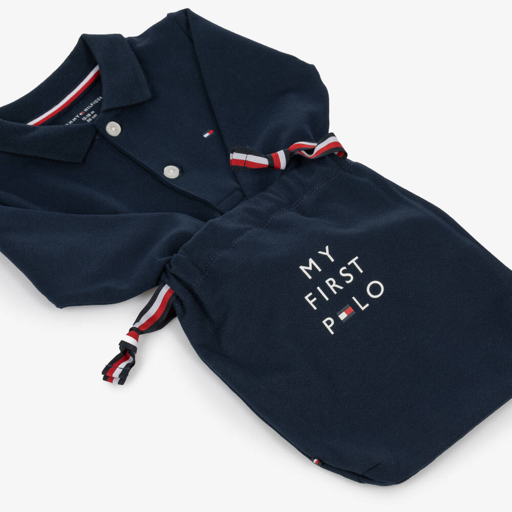 Tommy Hilfiger-Baby Boys Navy Blue Polo-Style Bodysuit Gift Set | Childrensalon
