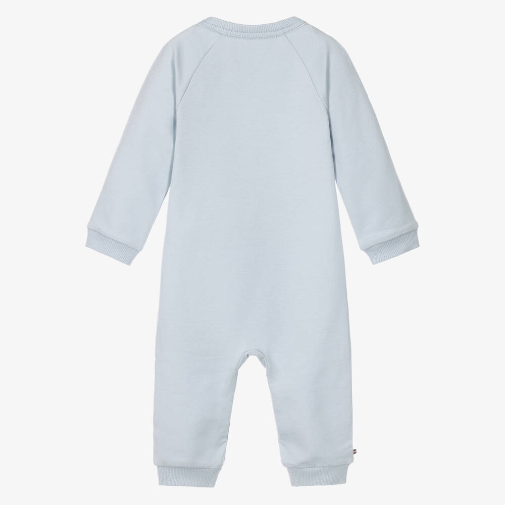 Tommy Hilfiger-Baby Boys Pale Blue Cotton Romper | Childrensalon