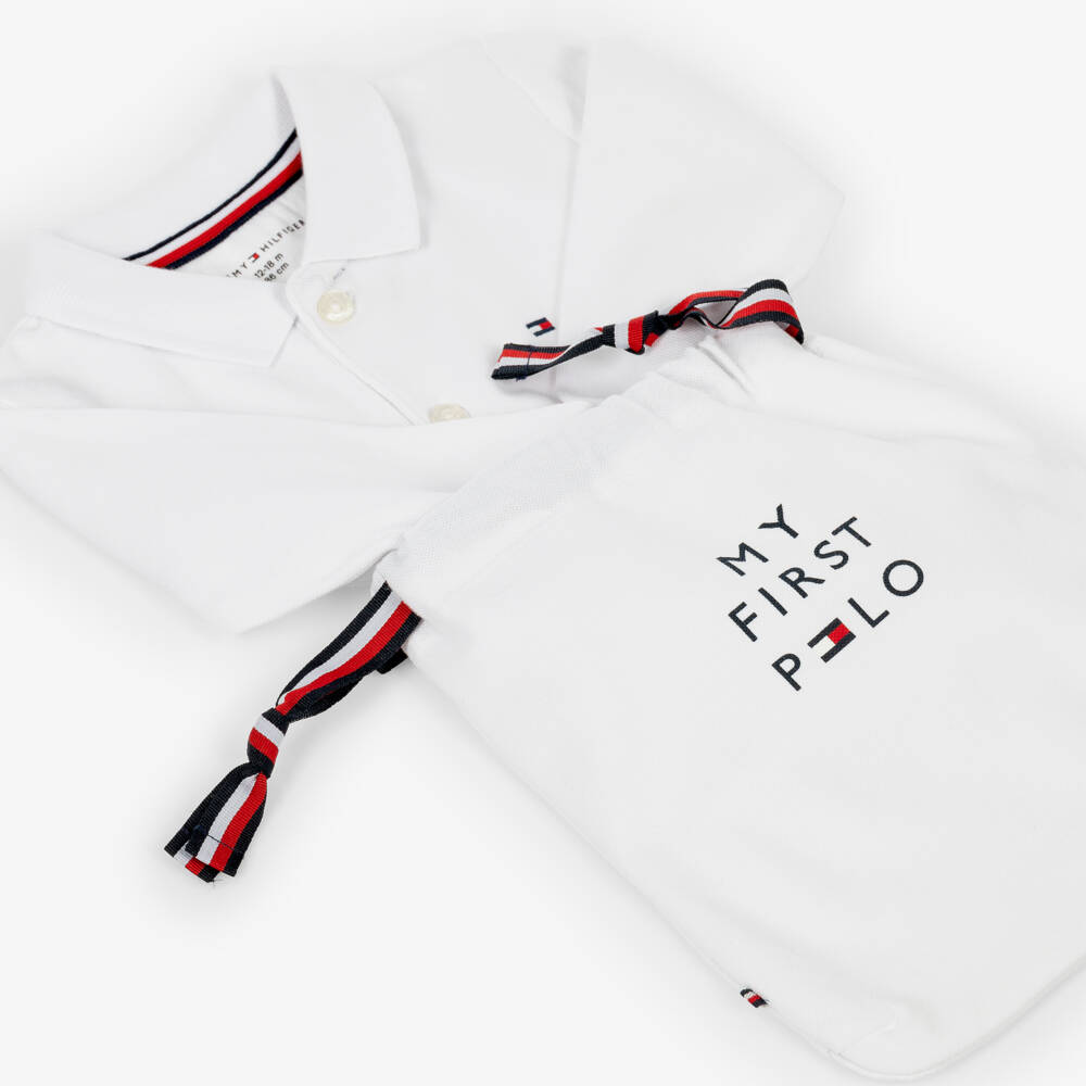 Tommy Hilfiger-Baby Boys White Polo-Style Bodysuit Gift Set | Childrensalon