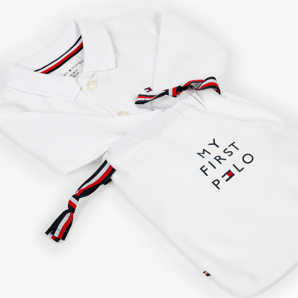 Tommy Hilfiger-Baby Boys White Polo-Style Bodysuit Gift Set | Childrensalon