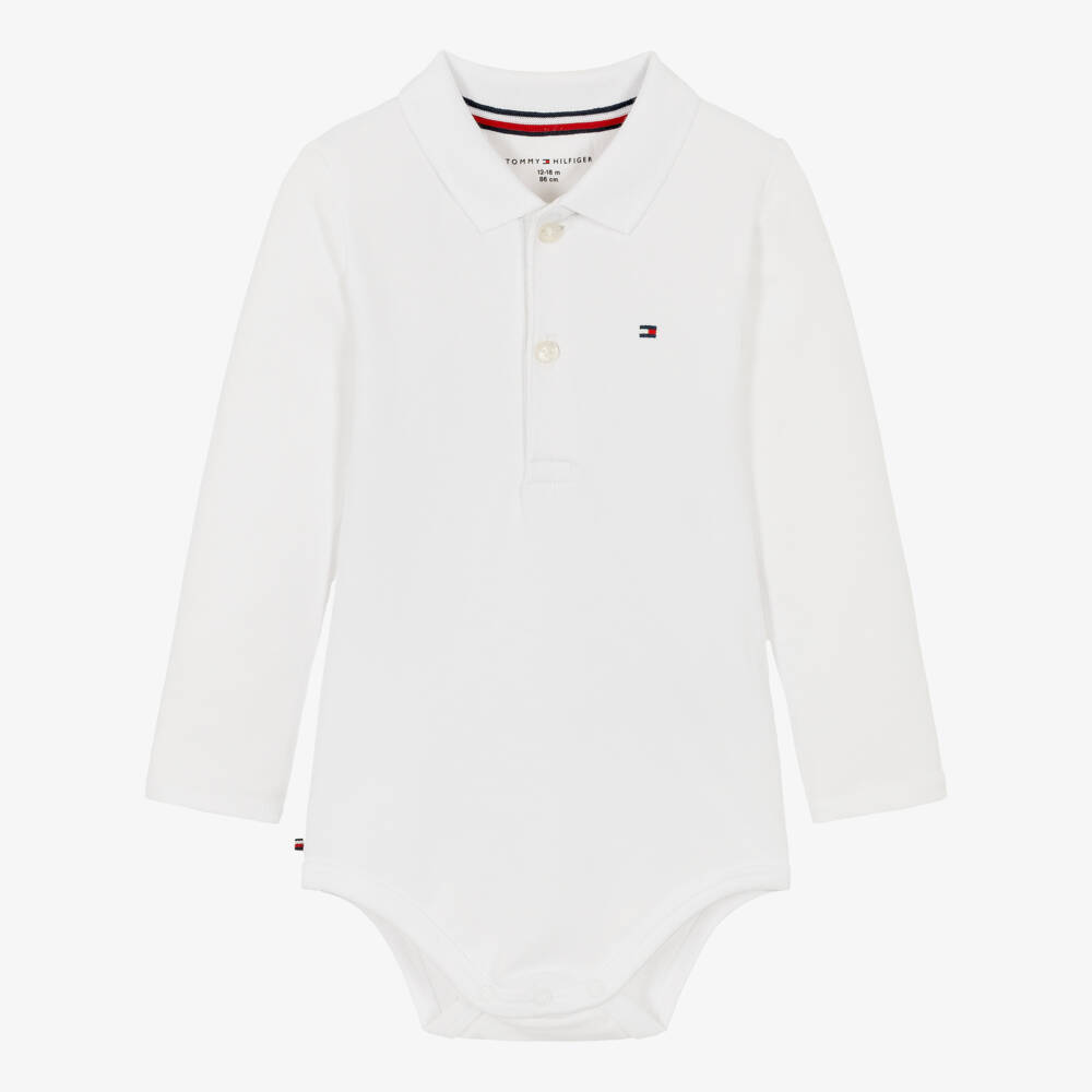 Tommy Hilfiger-Baby Boys White Polo-Style Bodysuit Gift Set | Childrensalon