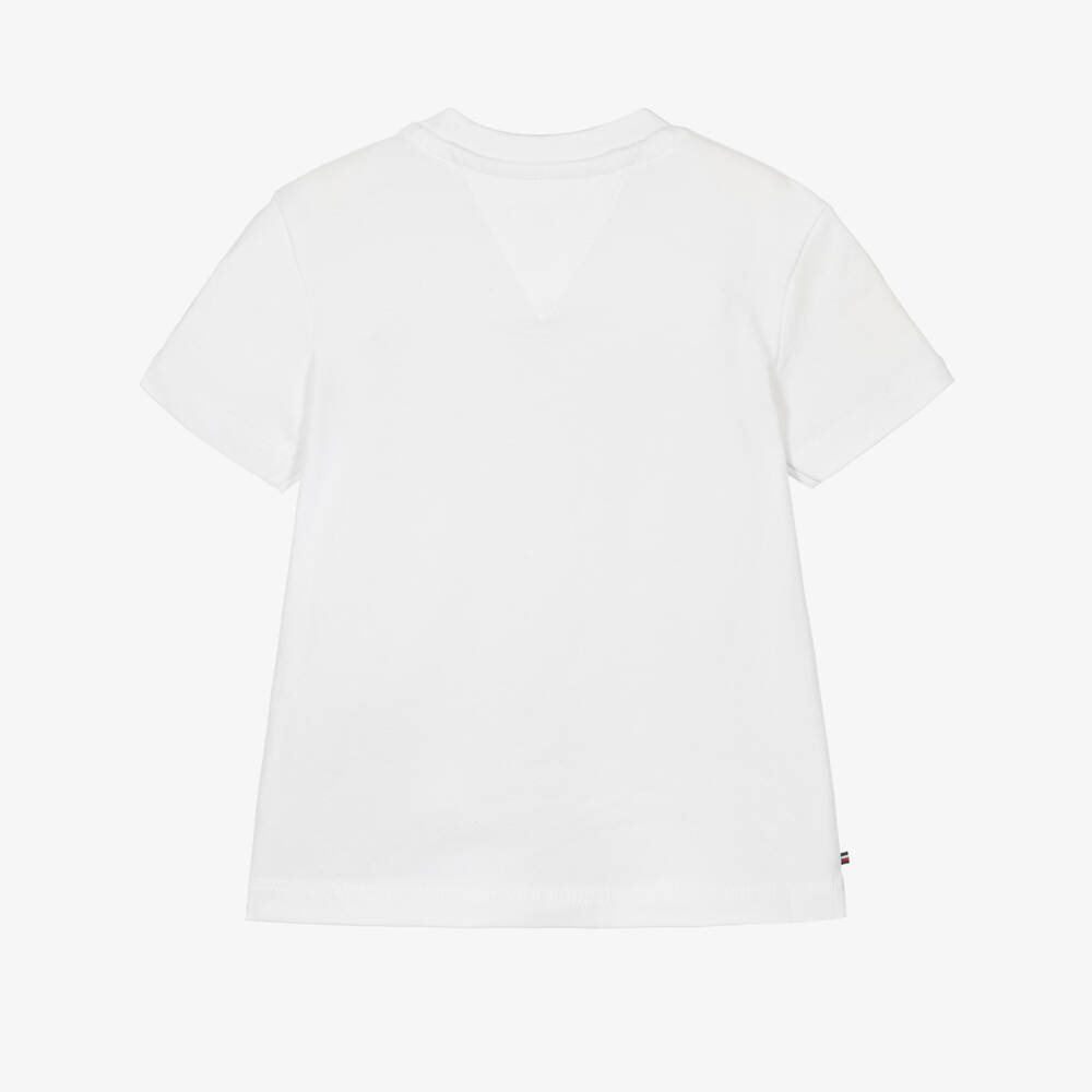 Tommy Hilfiger-Baby Boys White T-Shirt with Colourful Logo | Childrensalon