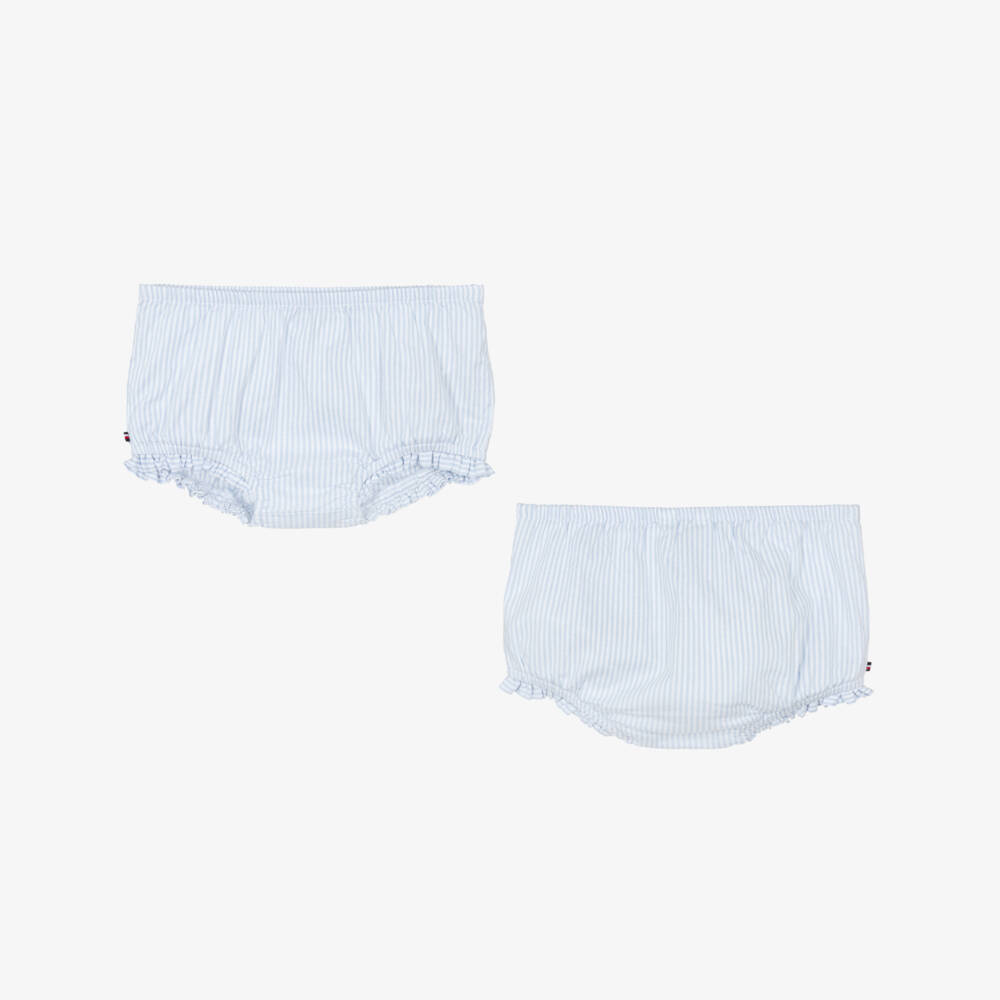 Tommy Hilfiger-Baby Girls Blue Oxford Cotton Ithaca Stripe Dress Set | Childrensalon