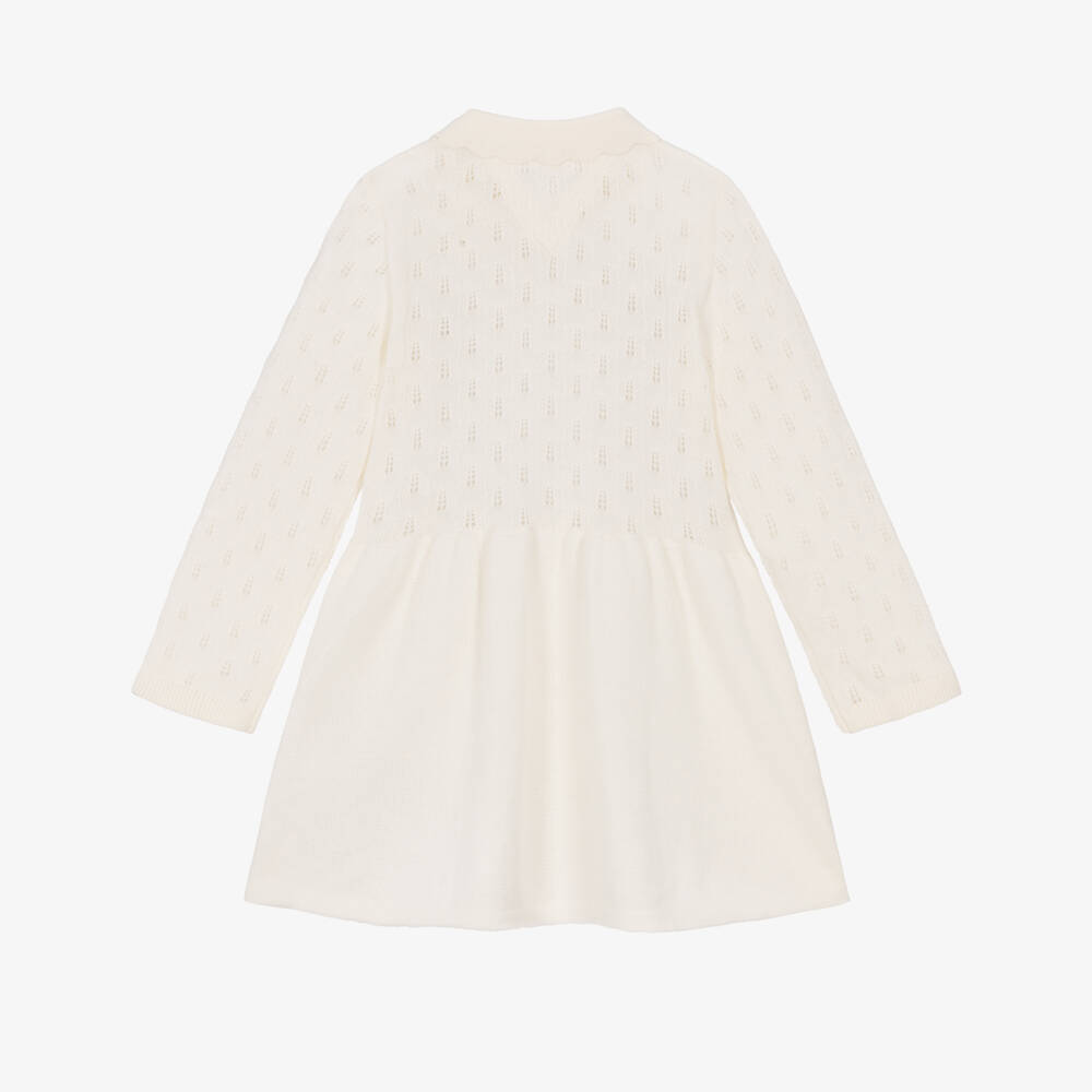 Tommy Hilfiger-Baby Girls Ivory Pointelle Knit Dress | Childrensalon