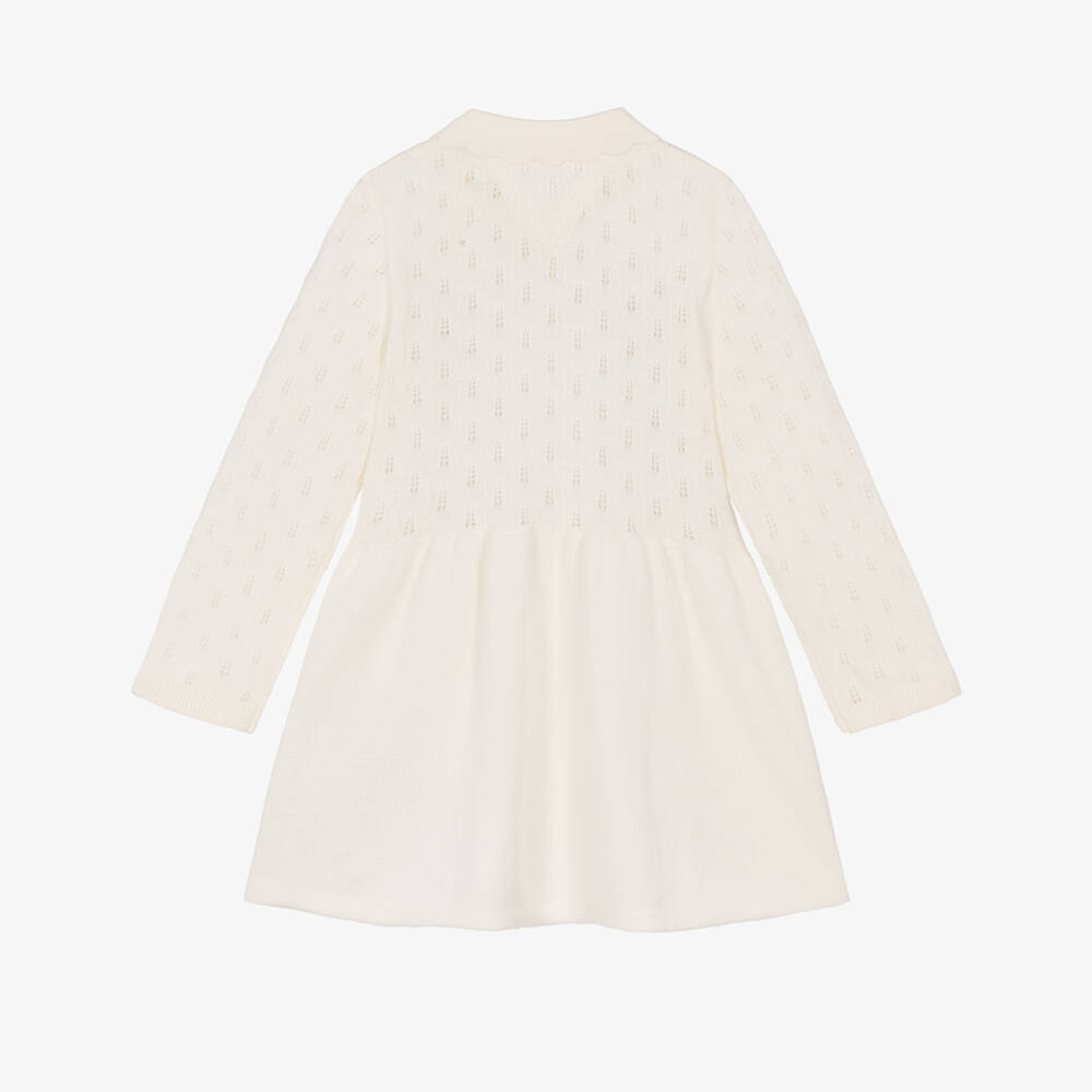 Tommy Hilfiger-Baby Girls Ivory Pointelle Knit Dress | Childrensalon