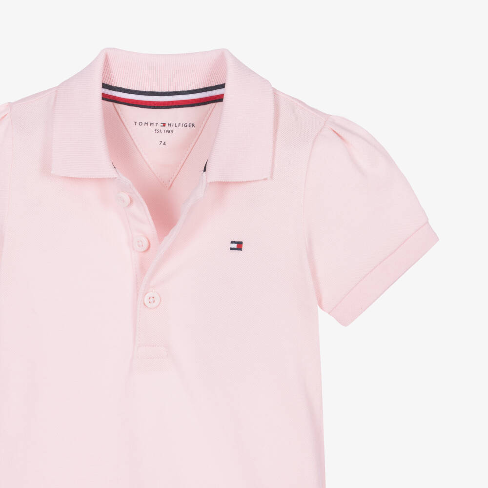Tommy Hilfiger-Baby Girls Pink Piqué Polo Dress | Childrensalon
