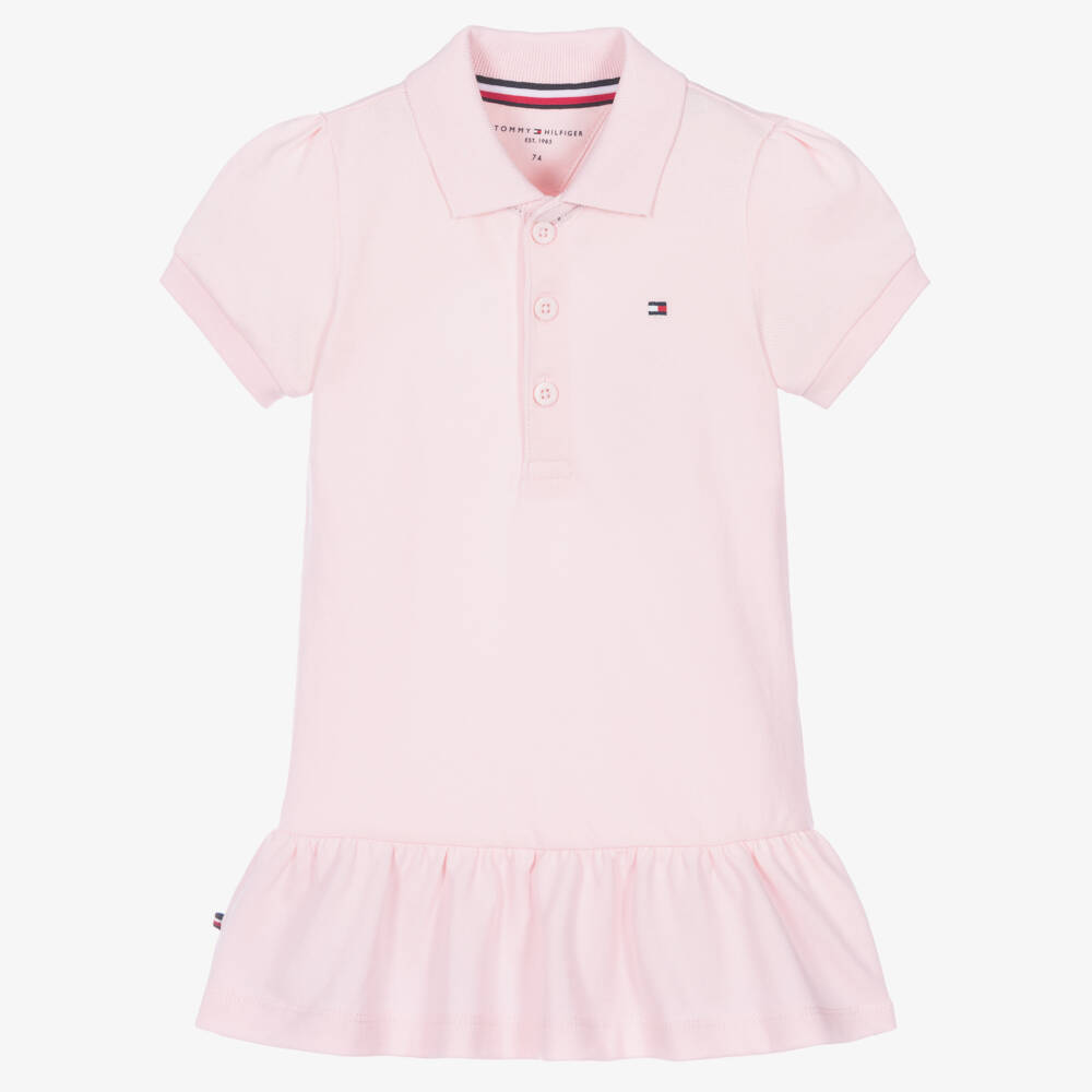 Tommy Hilfiger-Baby Girls Pink Piqué Polo Dress | Childrensalon