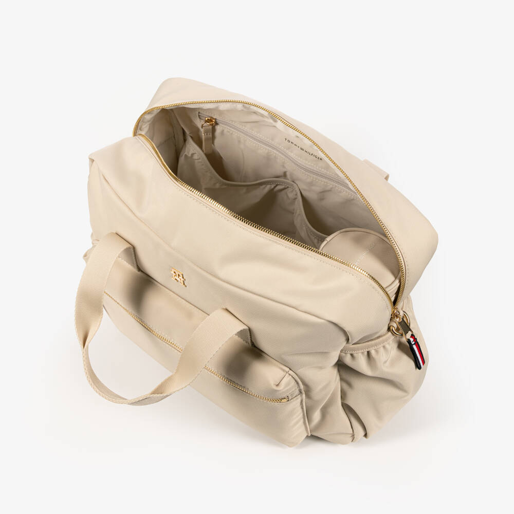 Tommy Hilfiger-Beige Baby Changing Bag with Mat & Bottle Holder (36cm) | Childrensalon
