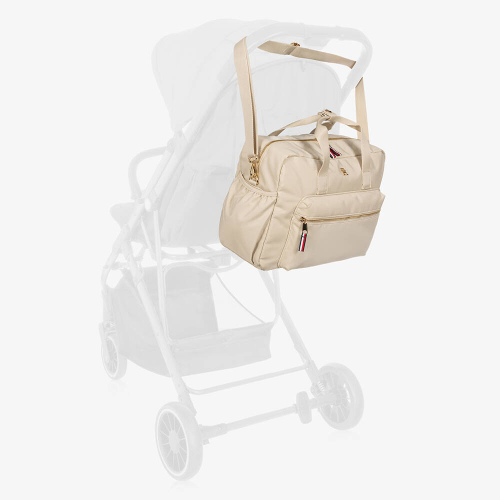 Tommy Hilfiger-Beige Baby Changing Bag with Mat & Bottle Holder (36cm) | Childrensalon