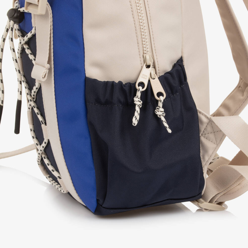 Tommy Hilfiger-Beige & Blue Colourblock Backpack (38cm) | Childrensalon