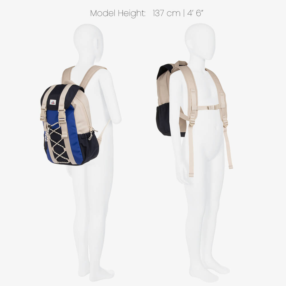Tommy Hilfiger-Beige & Blue Colourblock Backpack (38cm) | Childrensalon