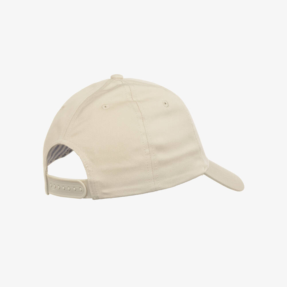 Tommy Hilfiger-Beige Cotton Twill Cap with Flag Logo | Childrensalon