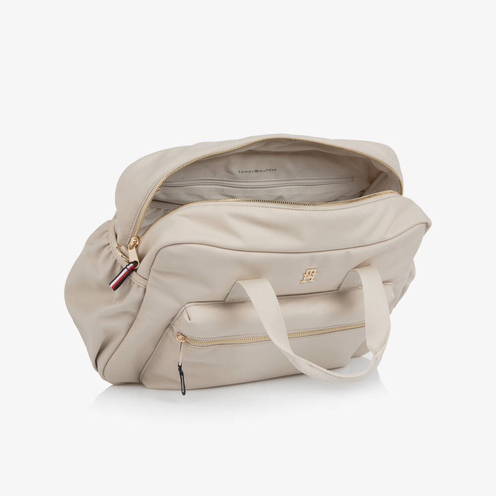 Tommy Hilfiger-Beige TH Monogram Canvas Changing Bag (39cm) | Childrensalon