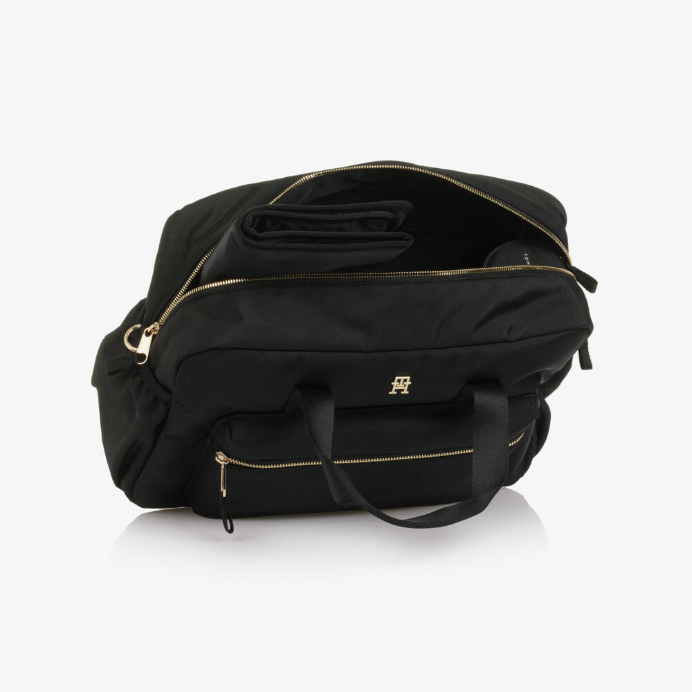 Tommy Hilfiger-Пеленальная сумка черная с монограммой TH (44см) | Childrensalon